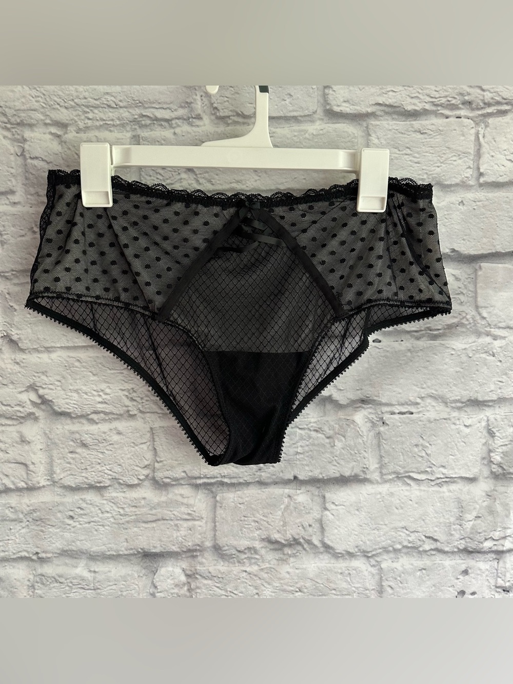 PREOWNED TORRID BLACK MESH POLKA DOT UNDERWARE SIZE 1 XXL